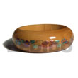 Maki-e art Natural Mahogany Tone Wooden bangle Embossed