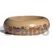 Cebu Island Natural White Wood Clear Hand Painted Bangles Philippines Natural Handmade Products
