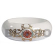 Cebu Island White Embossed Metallic Handpainting Hand Painted Bangles Philippines Natural Handmade Products