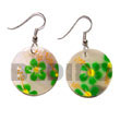 Cebu Island Dangling 35mm Round Hammer Hand Painted Earrings Philippines Natural Handmade Products