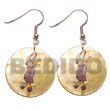 Cebu Island 35mm Round Mother Of Hand Painted Earrings Philippines Natural Handmade Products