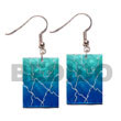 Cebu Island 35mm X 25mm Rectangular Hand Painted Earrings Philippines Natural Handmade Products