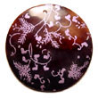 Cebu Island Round 40mm Black Tab Hand Painted Pendant Philippines Natural Handmade Products