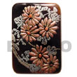 Cebu Island Rectangular 40mm Black Tab Hand Painted Pendant Philippines Natural Handmade Products