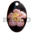 Cebu Island Oval 30mm Blacktab Handpainted Hand Painted Pendant Philippines Natural Handmade Products