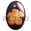 Cebu Island Oval 30mm Blacktab Handpainted Hand Painted Pendant Philippines Natural Handmade Products