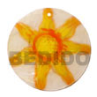 Cebu Island Round Natural 50mm Capiz Hand Painted Pendant Philippines Natural Handmade Products