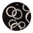 Cebu Island Round Black 50mm Capiz Hand Painted Pendant Philippines Natural Handmade Products