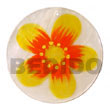 Cebu Island Round Natural 50mm Capiz Hand Painted Pendant Philippines Natural Handmade Products