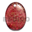 OVAL 45MM TRANSPARENT MAROON Hand Painted Pendant