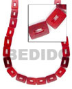 Cebu Island Red Rectangular Hole In Horn Beads Philippines Natural Handmade Products
