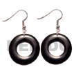 Cebu Island Dangling 35mm Ring Black Horn Earrings Philippines Natural Handmade Products