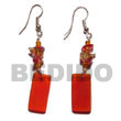 Cebu Island Dangling Rectangular Horn Crystal Horn Earrings Philippines Natural Handmade Products