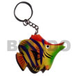 Cebu Island Fish Handpainted Wood Keychain Keychain Philippines Natural Handmade Products