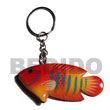 Cebu Island Fish Handpainted Wood Keychain Keychain Philippines Natural Handmade Products