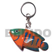 Cebu Island Fish Handpainted Wood Keychain Keychain Philippines Natural Handmade Products