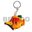 Cebu Island Fish Handpainted Wood Keychain Keychain Philippines Natural Handmade Products