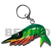 Shrimp Handpainted Wood Keychain Keychain