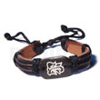 Cebu Island surfer black leather bracelet tribal character