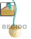 Cebu Island Aqua Blue Leather Thong Leather Necklace Pendant Philippines Natural Handmade Products