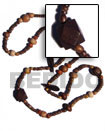 Long Bohemian Necklace Coco and Shell Beads