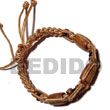 Tube Wood Beads in Macrame Satin Cord