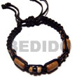 Tube Wood Beads in Macrame Satin Cord