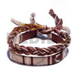 Ajustable Cebu Island Macrame Bracelets Pair Brown Tones