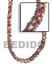 Cebu Island Twisted 2-3 Coco Pukalet Multi-Row Necklace Philippines Natural Handmade Products