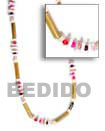 Cebu Island Bamboo White Shell Beads Natural Combination Necklace Philippines Natural Handmade Products