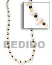 Cebu Island Sqaure White Shell With Natural Combination Necklace Philippines Natural Handmade Products