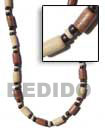 Cebu Island Wood Tube Bead Brown Natural Combination Necklace Philippines Natural Handmade Products
