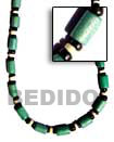 Cebu Island Green Wood Tube With Natural Combination Necklace Philippines Natural Handmade Products