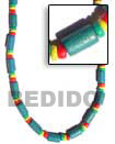 Cebu Island Green Wood Tube With Natural Combination Necklace Philippines Natural Handmade Products