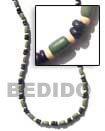 Cebu Island Rice Beads Green 4-5 Natural Combination Necklace Philippines Natural Handmade Products