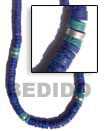 Cebu Island 4-5 Mm Blue Coco Natural Combination Necklace Philippines Natural Handmade Products
