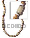 Cebu Island White Buri Tube 4-5 Natural Combination Necklace Philippines Natural Handmade Products