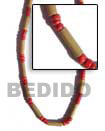 Cebu Island Bamboo Tube Red 4-5 Natural Combination Necklace Philippines Natural Handmade Products
