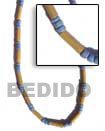 Cebu Island Bamboo Tube Pastel Blue Pastel Wood Necklace Philippines Natural Handmade Products