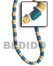 Cebu Island Blue Wood Tube Pastel Pastel Wood Necklace Philippines Natural Handmade Products