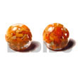 Cebu Island Orange C. Button Earrings Resin Earrings Philippines Natural Handmade Products