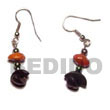 Cebu Island Dangling Black Buri Half Seed Earrings Philippines Natural Handmade Products