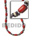 Cebu Island Red Buri Tube Necklace Seed Necklace Philippines Natural Handmade Products