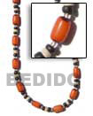 Cebu Island Orange Buri Tube Necklace Seed Necklace Philippines Natural Handmade Products