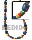 Cebu Island Blue Buri Tube Yellow Seed Necklace Philippines Natural Handmade Products