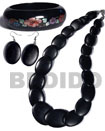 Stained Black Wood Jewelry Set