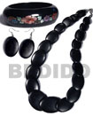 stained black wood jewelry Set Jewelry