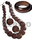 Stained Brown Wooden Jewelry Set