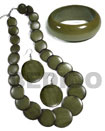 Natural Stained Green Wood Jewelry Set With Top Coat Set Jewelry Wooden Accessory Shell Products Cebu Crafts Cebu Jewelry Products