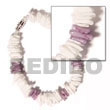 Cebu Island White Rose Dyed Lilac Shell Bracelets Philippines Natural Handmade Products